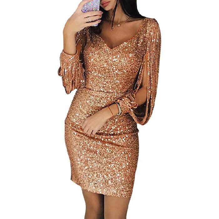 Vestige Midi de Lentejuelas para Mujeres - Ropa Nocturna Elegante y Glamourosa