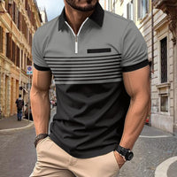 Polo classique à rayures pour hommes - Coupe ajustée et confort respirant pour un look décontracté