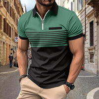 Polo classique à rayures pour hommes - Coupe ajustée et confort respirant pour un look décontracté