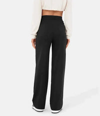 Pantalon élégant à taille haute pour femmes, avec bouton élégant pour un look à la mode