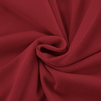 Élégant top rouge à manches longues et côtes décolletées pour femmes - Style décontracté chic