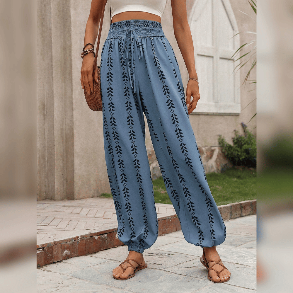 Pantalon boho pour femme - Coupe confortable et décontractée pour un style décontracté - Pantalon aéré et tendance pour tous les jours