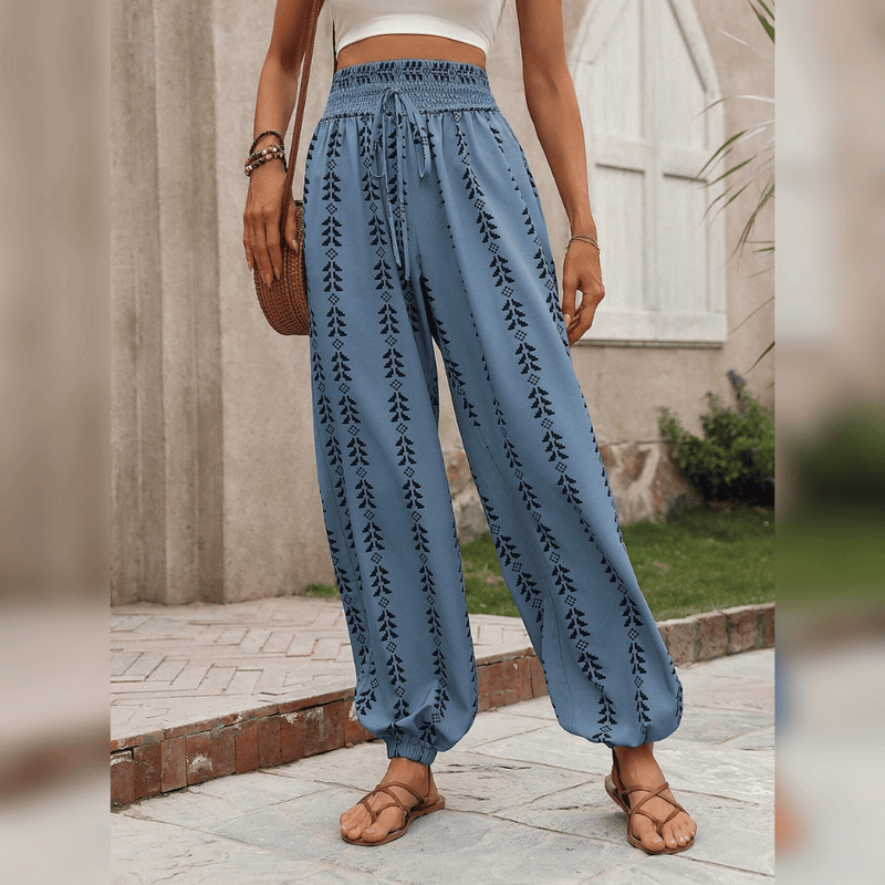 Pantalon boho pour femme - Coupe confortable et décontractée pour un style décontracté - Pantalon aéré et tendance pour tous les jours
