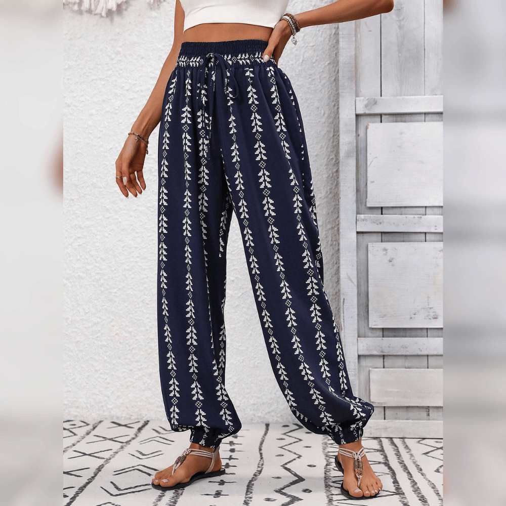 Pantalon boho pour femme - Coupe confortable et décontractée pour un style décontracté - Pantalon aéré et tendance pour tous les jours