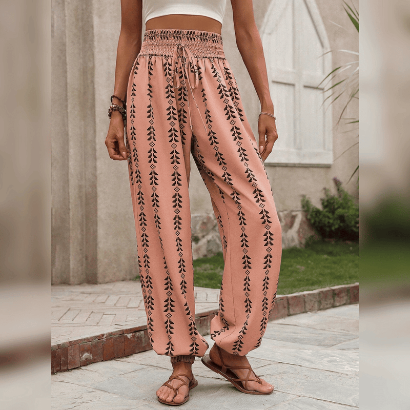 Pantalon boho pour femme - Coupe confortable et décontractée pour un style décontracté - Pantalon aéré et tendance pour tous les jours