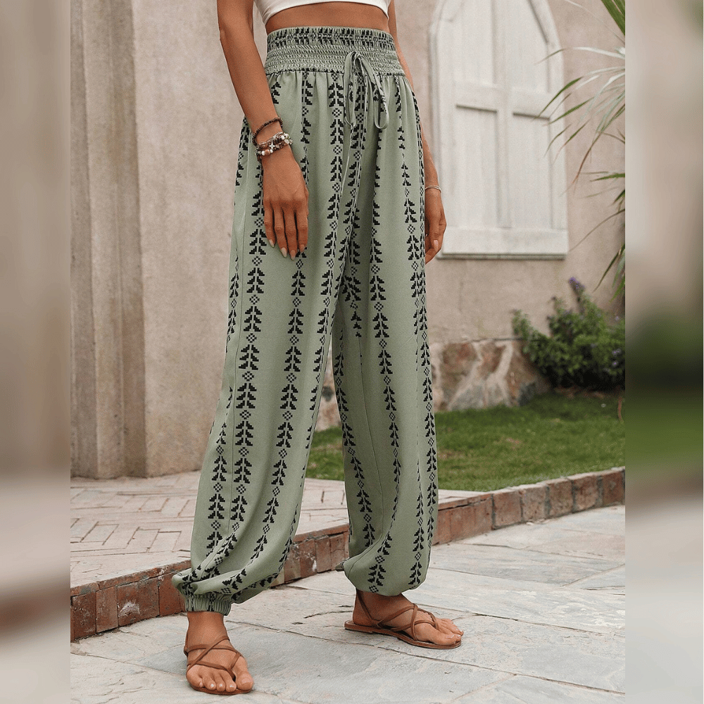 Pantalon boho pour femme - Coupe confortable et décontractée pour un style décontracté - Pantalon aéré et tendance pour tous les jours