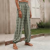 Pantalon boho pour femme - Coupe confortable et décontractée pour un style décontracté - Pantalon aéré et tendance pour tous les jours