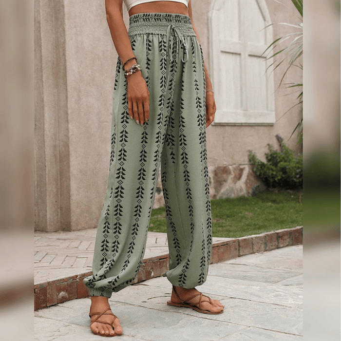 Pantalon boho pour femme - Coupe confortable et décontractée pour un style décontracté - Pantalon aéré et tendance pour tous les jours