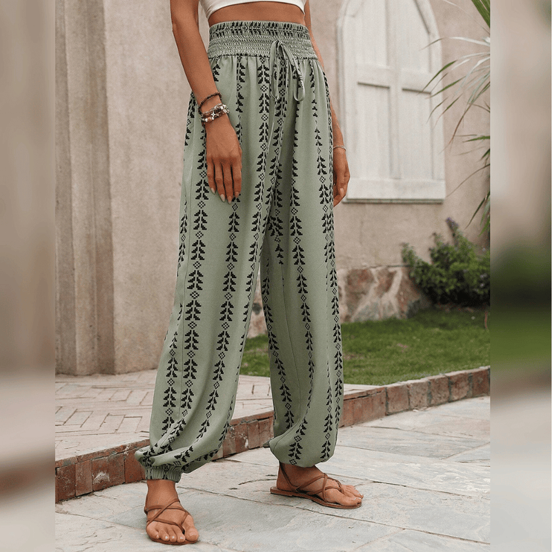 Pantalon boho pour femme - Coupe confortable et décontractée pour un style décontracté - Pantalon aéré et tendance pour tous les jours
