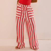 Élégant pantalon rayé pour femme - tenue de plage idéale pour une journée d'été confortable