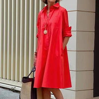 Élégante robe midi pour femme avec col stylé - Roella