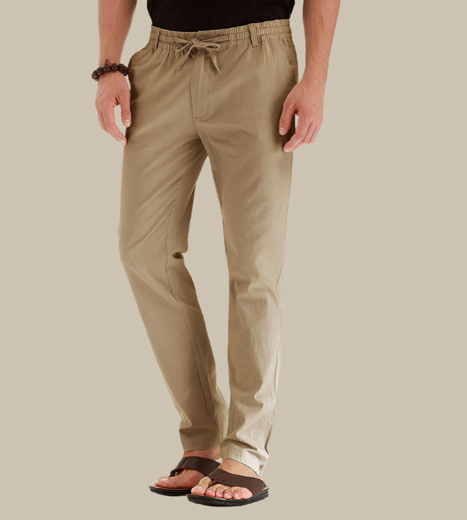 Pantalon d'été confortable et décontracté pour hommes avec ceinture élastiquée - Frego