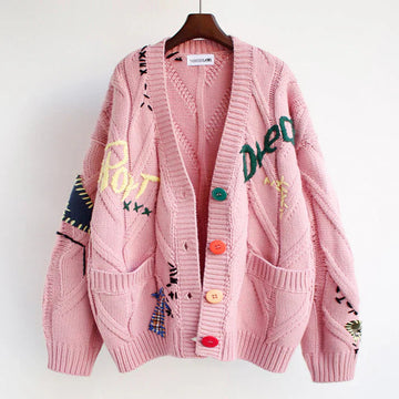 Cardigan élégant pour dames avec détails en patchwork très tendance