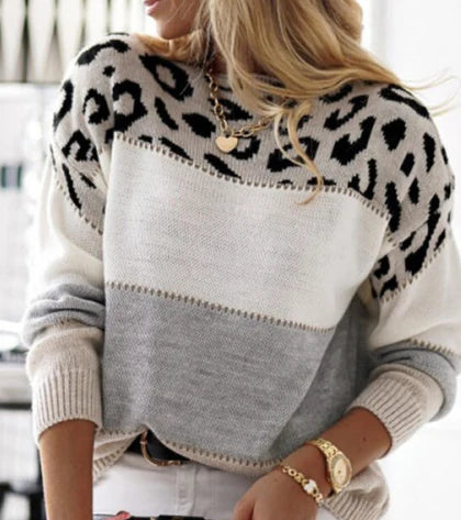 Josiane™ Pull avec imprimé léopard