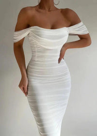 Vestido midi elegante para mujer sin mangas