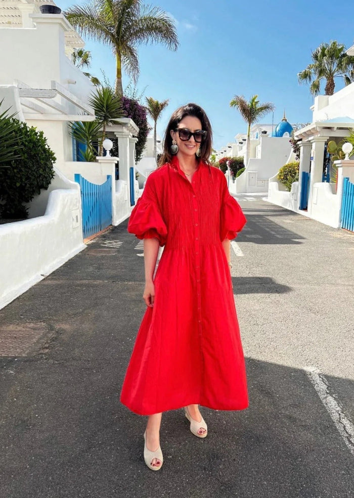 Robe rouge élégante - Bella, parfaite pour toutes les occasions