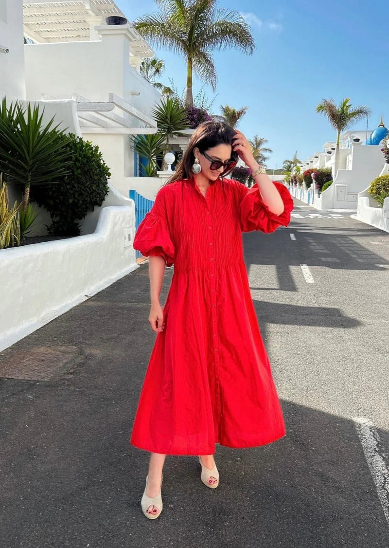 Robe rouge élégante - Bella, parfaite pour toutes les occasions
