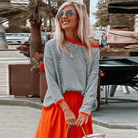 Pull élégant en maille pour femme avec des rayures lâches pour un look élégant - Angelien