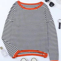 Pull élégant en maille pour femme avec des rayures lâches pour un look élégant - Angelien