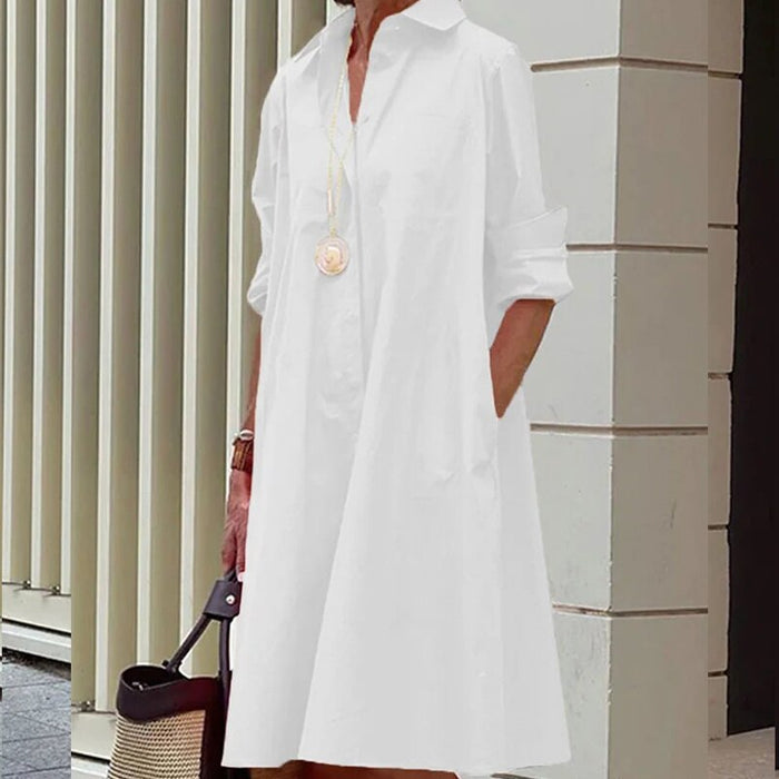 Élégante robe midi pour femme avec col stylé - Roella