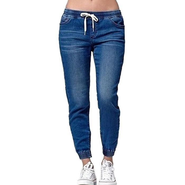 Pantalon en denim style jogger pour femmes - Jeans décontractés confortables et tendance pour femmes