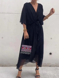 Robe élégante à col en V - Thyra Elegantete Garment