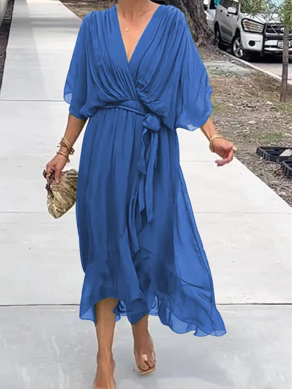 Robe élégante à col en V - Thyra Elegantete Garment