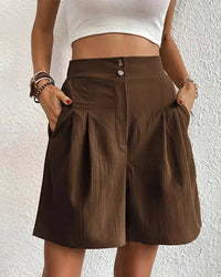 Short taille haute Dameshoge - perfect pasvorm - geruite voor - wijde pijpen - met praktische zakken