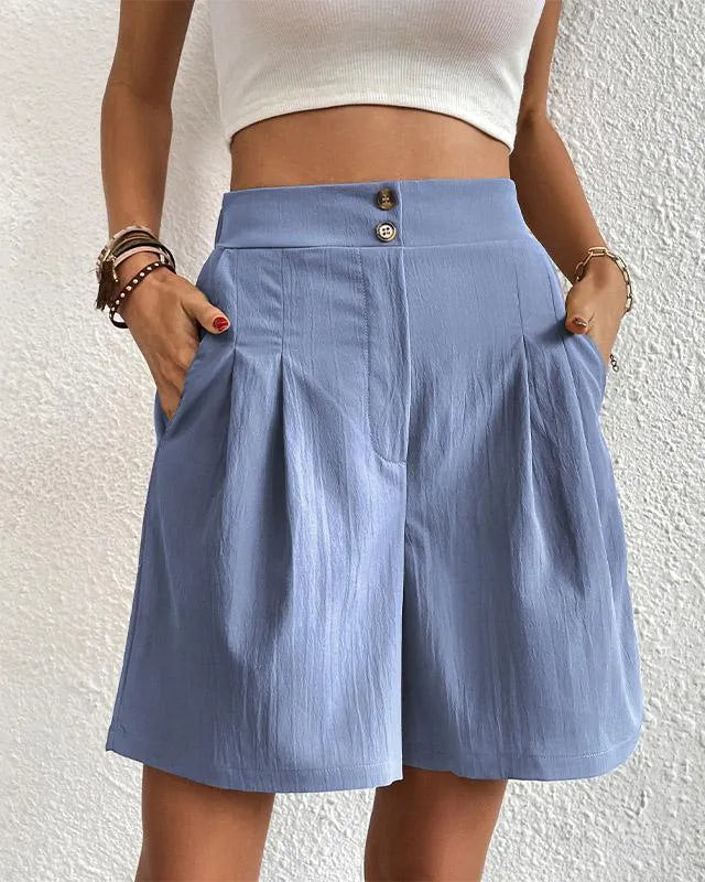 Short taille haute Dameshoge - perfect pasvorm - geruite voor - wijde pijpen - met praktische zakken