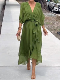 Robe élégante à col en V - Thyra Elegantete Garment
