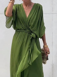 Robe élégante à col en V - Thyra Elegantete Garment