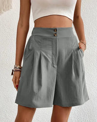 Short taille haute Dameshoge - perfect pasvorm - geruite voor - wijde pijpen - met praktische zakken