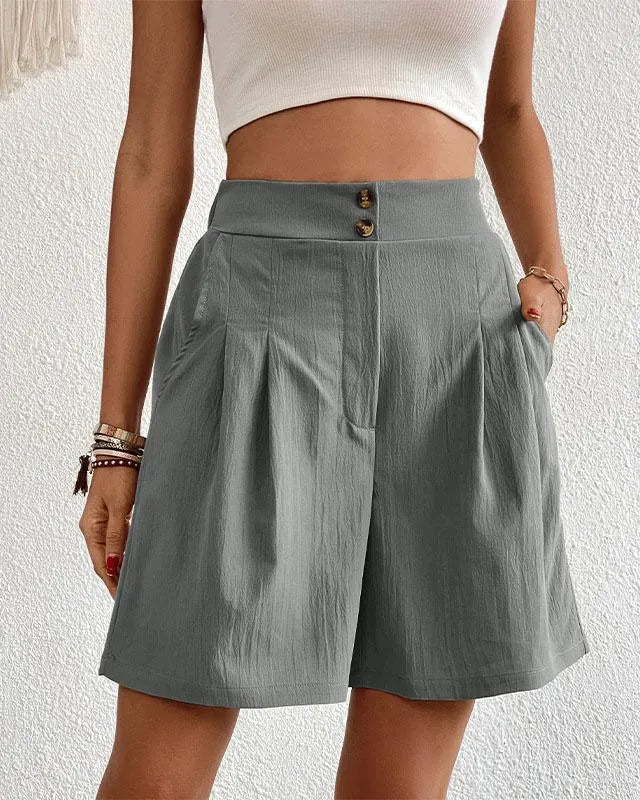 Short taille haute Dameshoge - perfect pasvorm - geruite voor - wijde pijpen - met praktische zakken