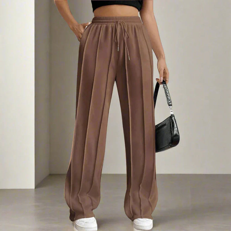 Pantalon taille haute pour femme, coupe décontractée - tenue décontractée élégante et confortable pour tous les jours