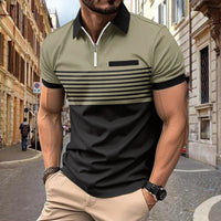 Polo classique à rayures pour hommes - Coupe ajustée et confort respirant pour un look décontracté