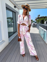 Rosalie | Ensemble deux pièces élégant avec imprimé stylisé pour un look parfait