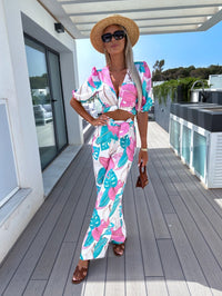 Rosalie | Ensemble deux pièces élégant avec imprimé stylisé pour un look parfait