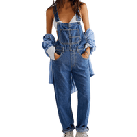 Salopette en jean pour femmes, coupe décontractée - polyvalente et élégante pour toutes les sorties