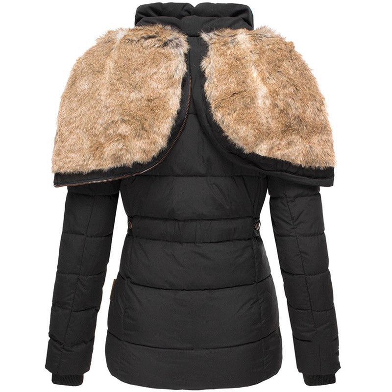 Simone™ Manteau d'hiver élégant doublé de fourrure