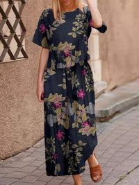 Ensemble 2 pièces boho pour femme - imprimé floral frais pour un style quotidien - facilement tendance et polyvalent