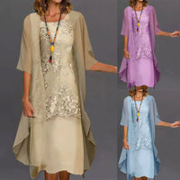 Aneira - Luxe Élégante Robe Enchantée en Tweed et Chiffon