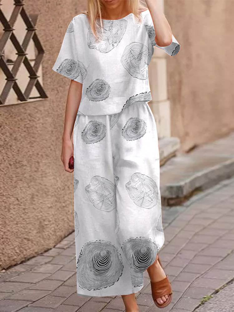 Ensemble 2 pièces boho pour femme - imprimé floral frais pour un style quotidien - facilement tendance et polyvalent