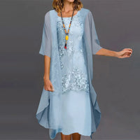 Aneira - Luxe Élégante Robe Enchantée en Tweed et Chiffon