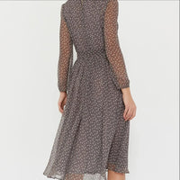 Robe Femme Évasée en Tulle avec Manches 3/4 - Longueur Mi-Mollet - Coupe Légère et Flottante