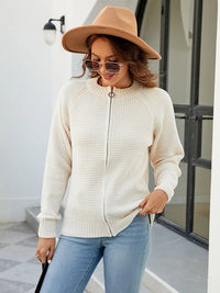 Cardigan zippé à manches longues pour femmes, décontracté et élégant - Kate