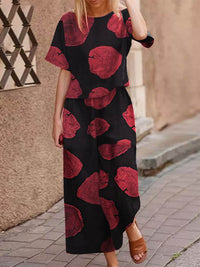 Ensemble 2 pièces boho pour femme - imprimé floral frais pour un style quotidien - facilement tendance et polyvalent