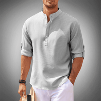 Chemise décontractée pour hommes à col mandarin ultralégère
