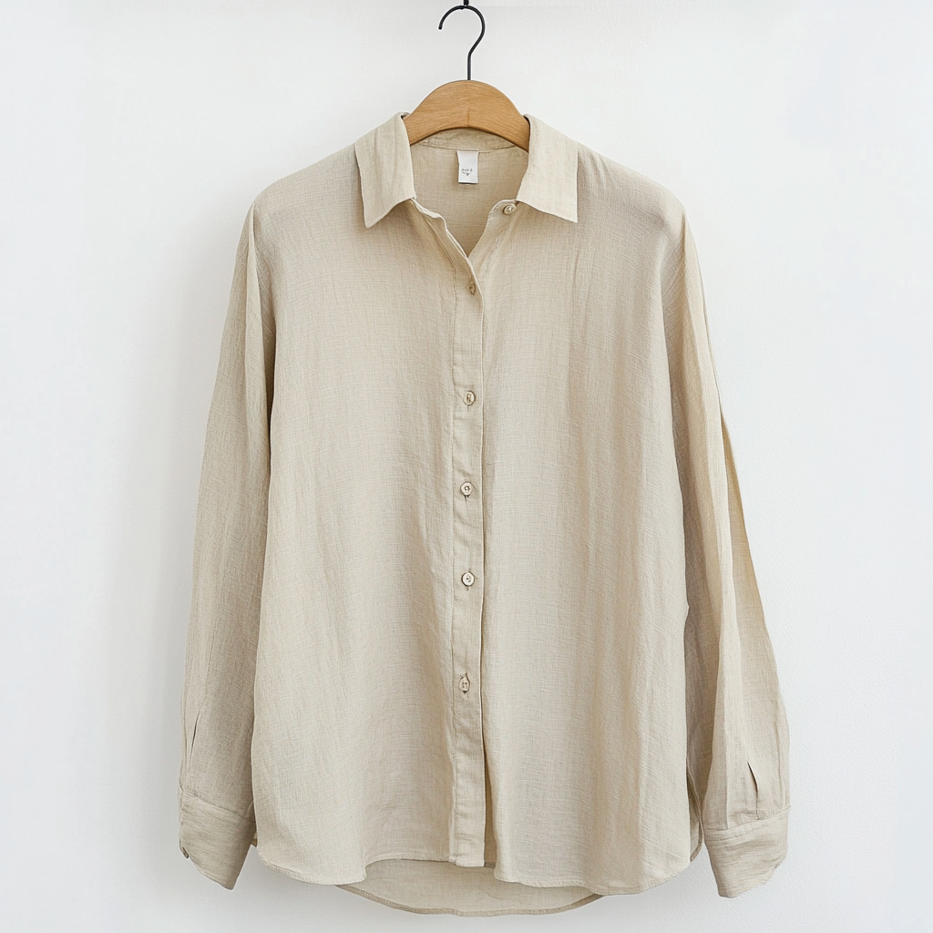 Chemise en Lin pour Hommes - Coupe Décontractée - Manches Longues - Boutonnée - Vêtements Décontractés Respirants