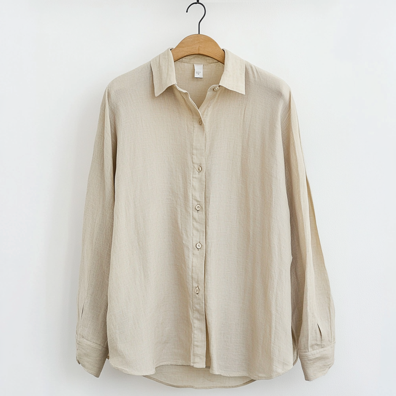 Chemise en Lin pour Hommes - Coupe Décontractée - Manches Longues - Boutonnée - Vêtements Décontractés Respirants