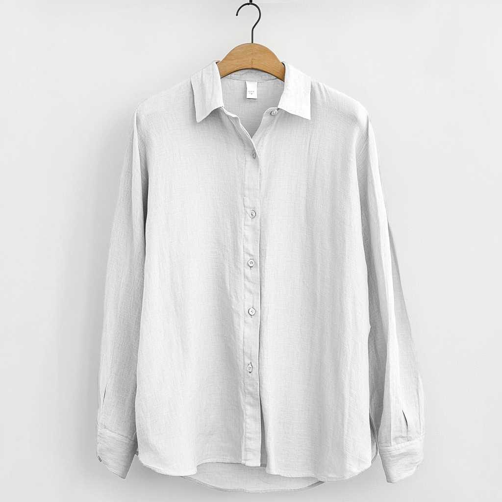 Chemise en Lin pour Hommes - Coupe Décontractée - Manches Longues - Boutonnée - Vêtements Décontractés Respirants